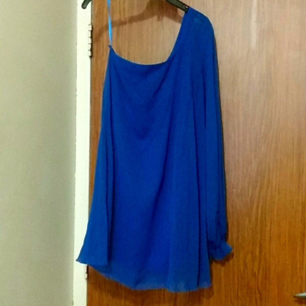 NWT Paprika Blue One Shoulder Dress
